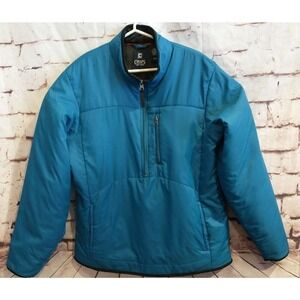 CHAPS Mens Size Large Lightweight Puffer Jacket Blue 1/2 Zip Pullover Coat